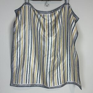 Vintage Vera Neumann Grey Yellow Striped Lady Bug Polyester Scarf 60s